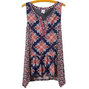 Anthropologie Akemi + Kin Galapa Split Tank Tiered Asymmetric Womens Small Boho